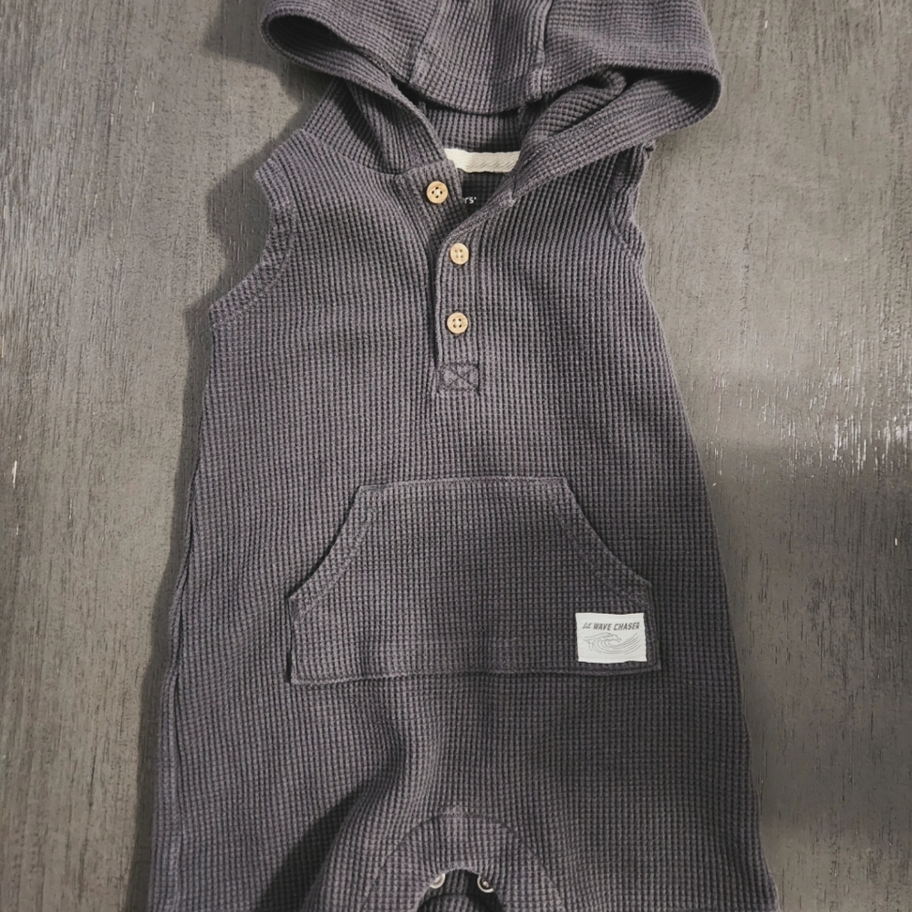 waffle tank hooded onesie